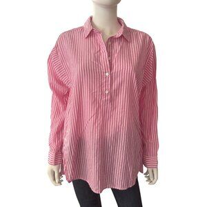 J.McLaughlin Pink & White Striped Button-Down Shirt Size M